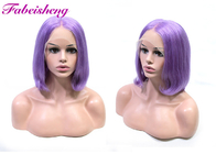 Nieprzetworzone zdrowe peruki z przodu w 100% z naturalnych ludzkich włosów z fioletowymi kolorami