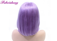 Koronkowa peruka z przodu Fioletowy kolor 100% krótkie włosy peruki z ludzkich włosów