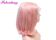 1b Różowa koronkowa peruka z przodu Bob Zdrowe ludzkie włosy Fala o gęstości 180%